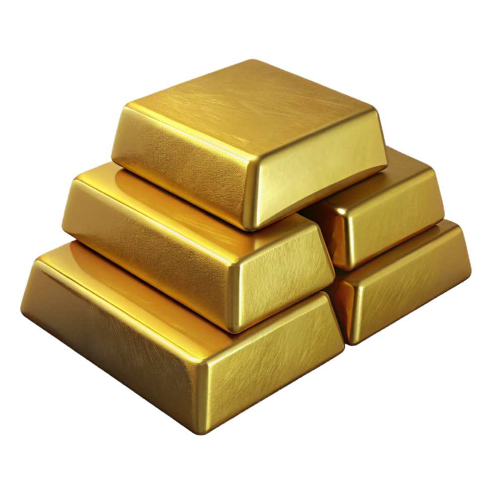 extraordinary abstract Gold Bars Stacked Neatly Transparent Background original png