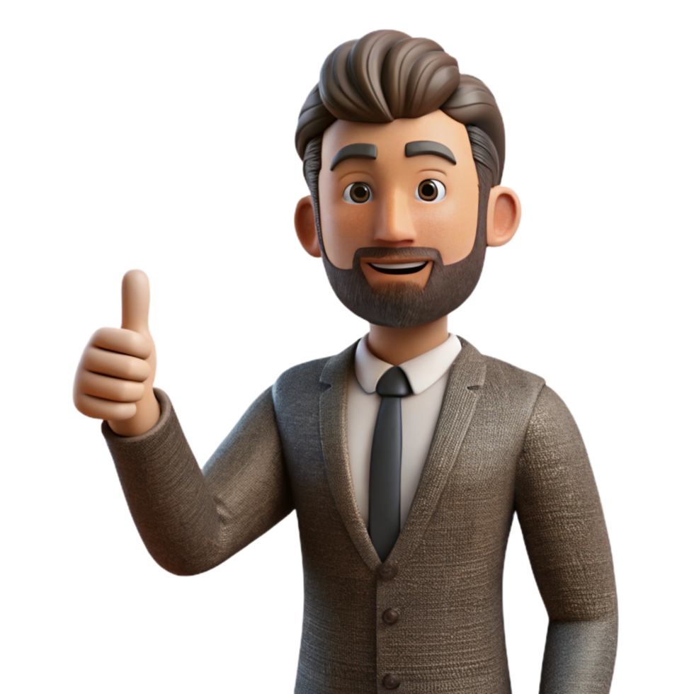 wonderful contemporary Businessman Giving Thumbs Up Silhouette Transparent Background premium png