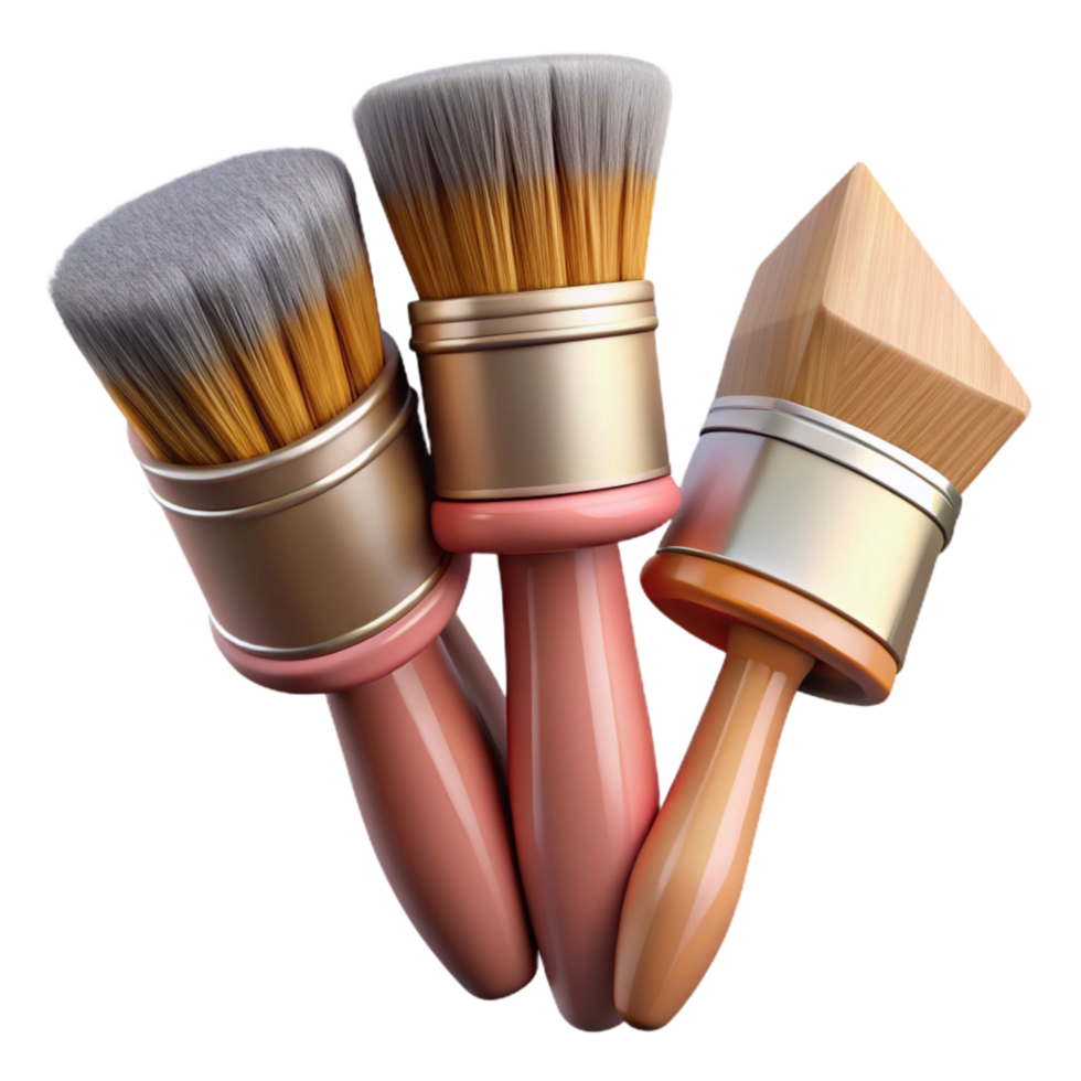 beautiful traditional Set of Paint Brushes Various Sizes Transparent Background professional png