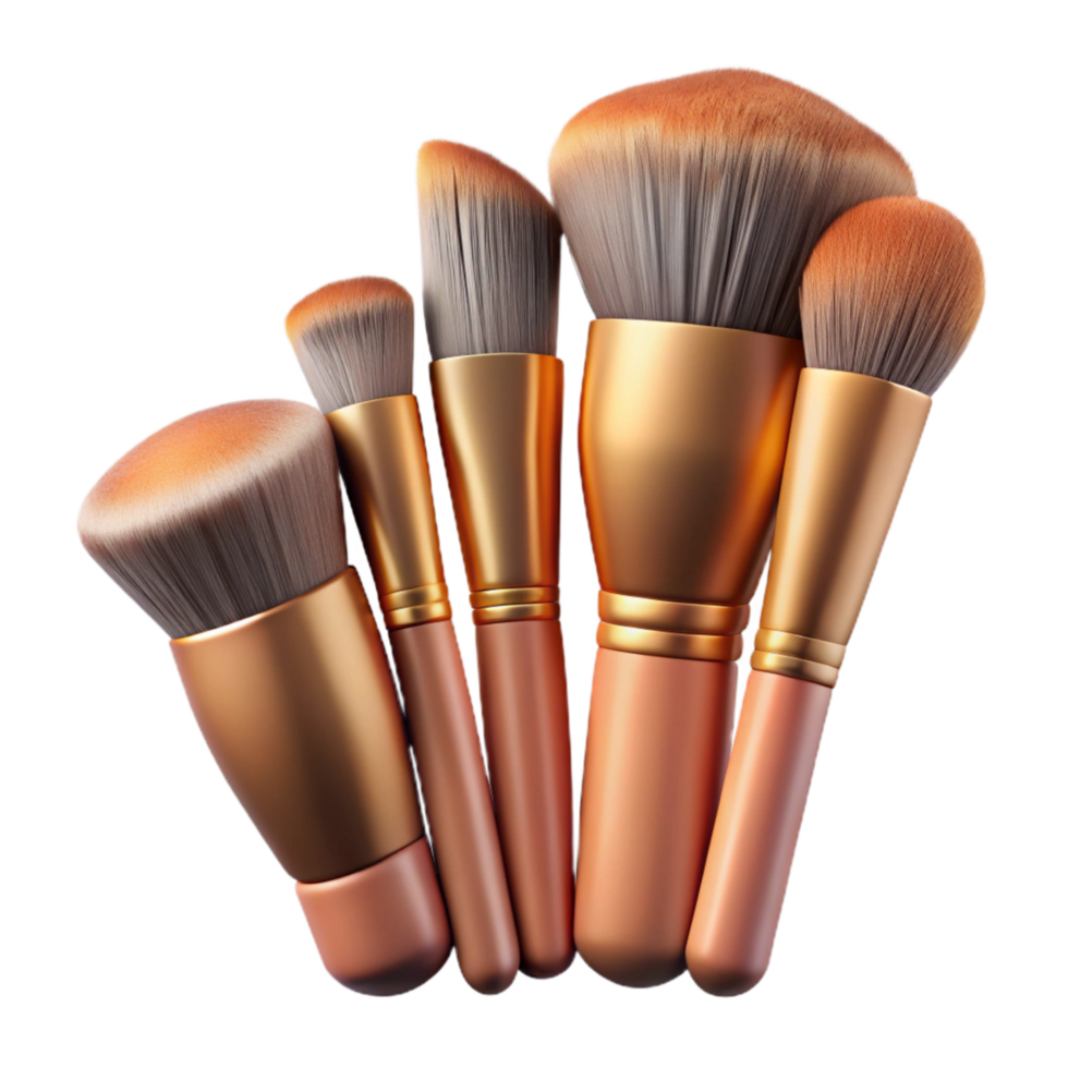 dramatic modern Makeup Brushes Set Various Sizes Transparent Background detailed png