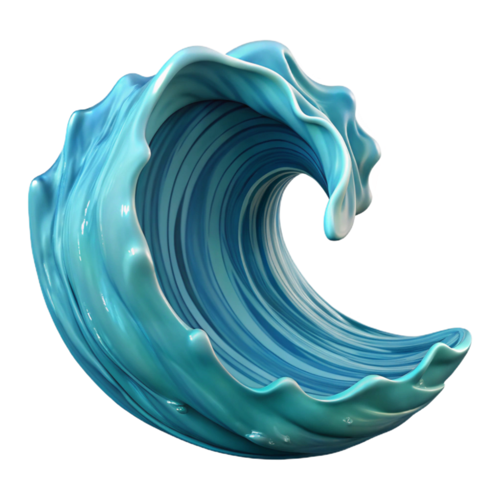 serene artistic Ocean Wave Crest Isolated on Transparent Background detailed png