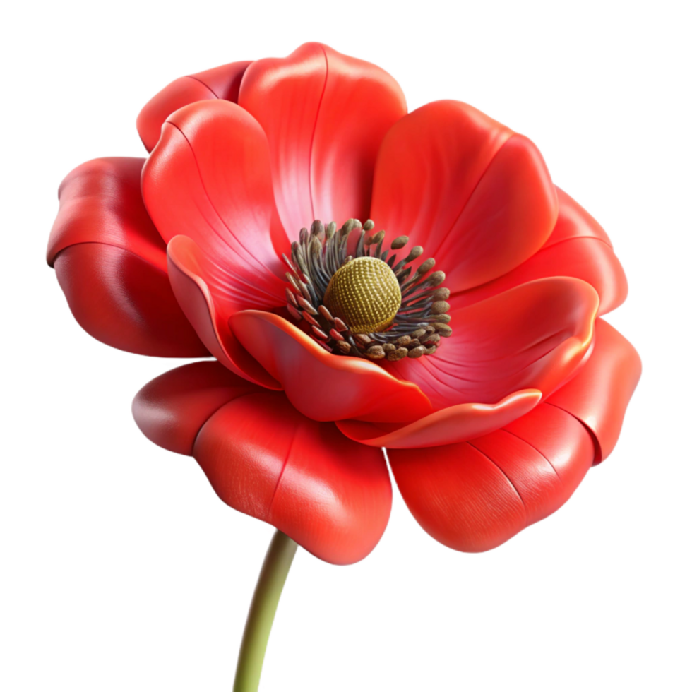 dramatic vintage Red Poppy Flower Wildflower Bloom Isolated Element high quality png