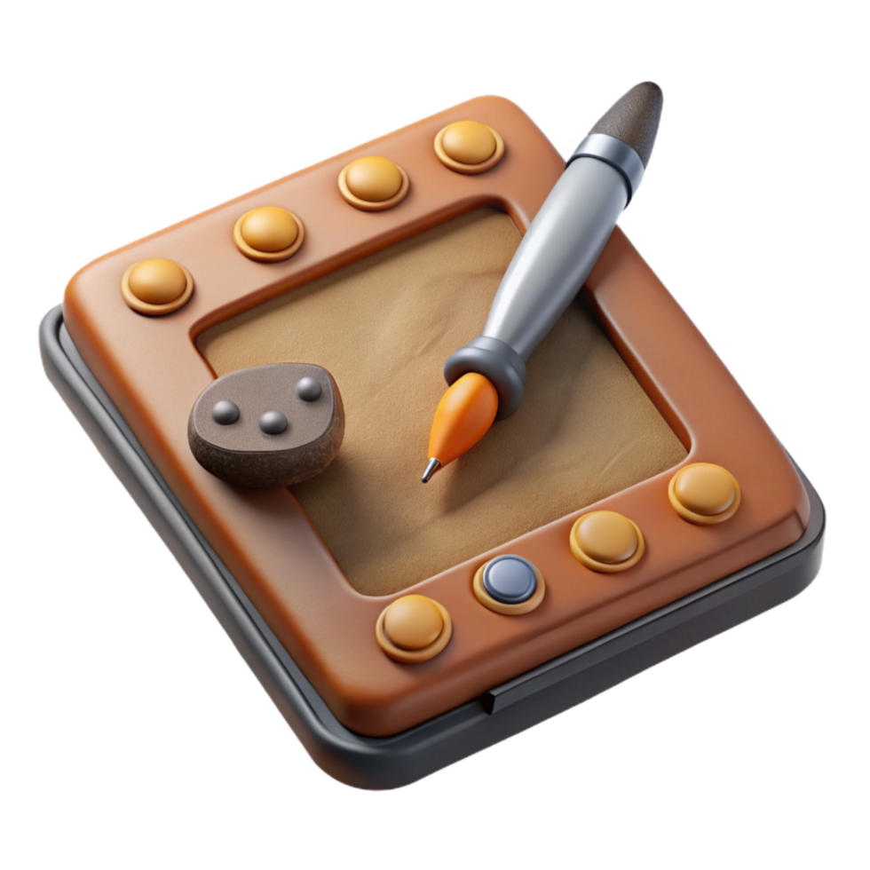 dramatic minimalist Tablet with Drawing App Stylus Included Isolated professional png