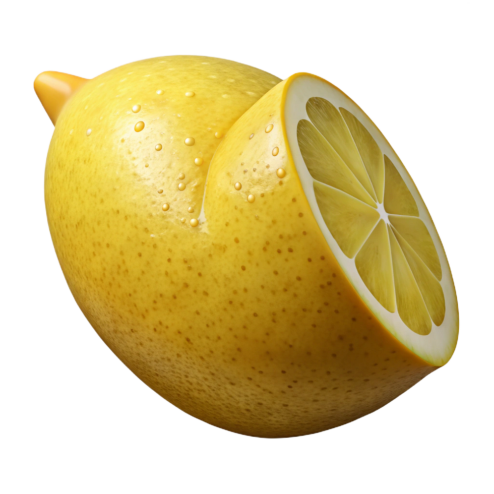 extraordinary contemporary Yellow Lemon Fruit Slice Citrus Texture Isolated Element 4K png