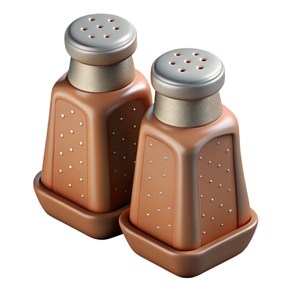 beautiful modern Salt and Pepper Shakers Cutout on Transparent Background high quality png