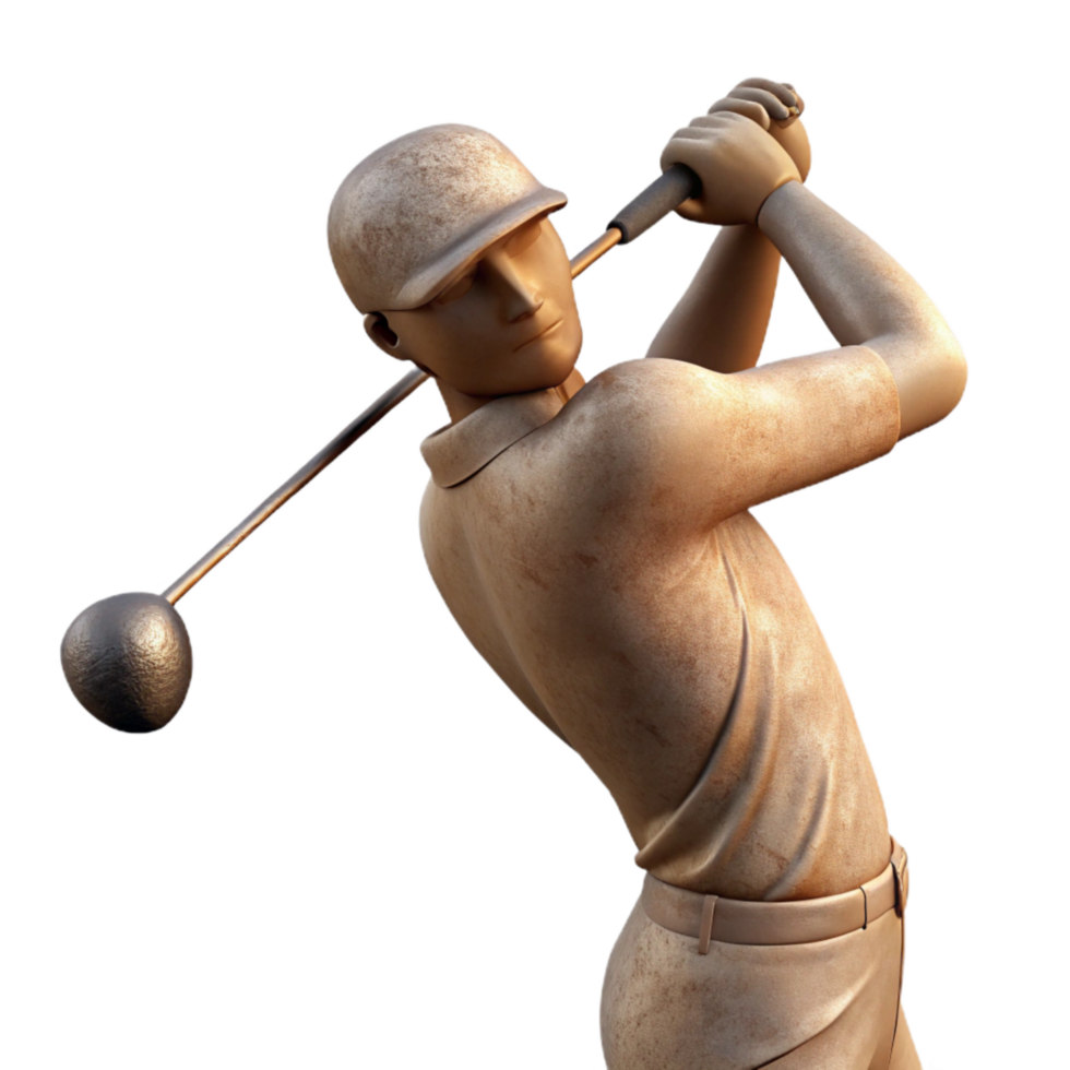 beautiful minimalist Golfer Silhouette Swinging Driver Transparent Background exclusive png