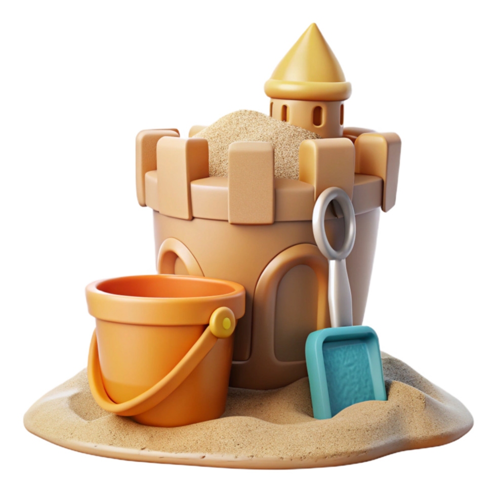 extraordinary minimalist Sandcastle Bucket and Spade Transparent Background authentic png