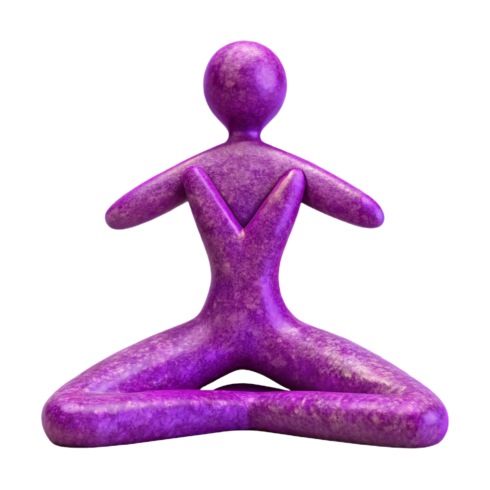 vibrant modern Purple Yoga Pose Silhouette Meditation Isolated Element 4K png