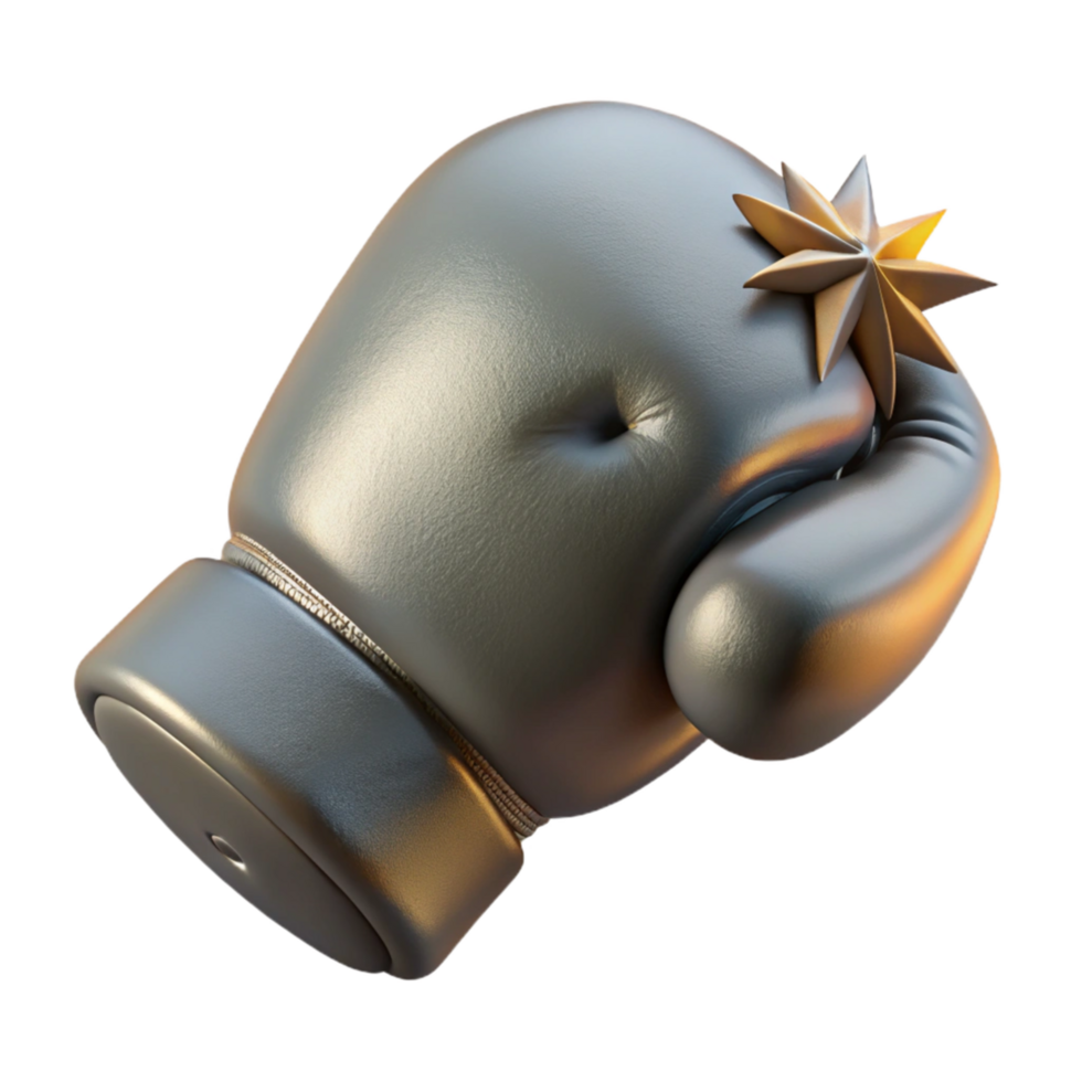 magnificent artistic Gray Boxing Gloves Punch Impact Action Shot Isolated Element original png