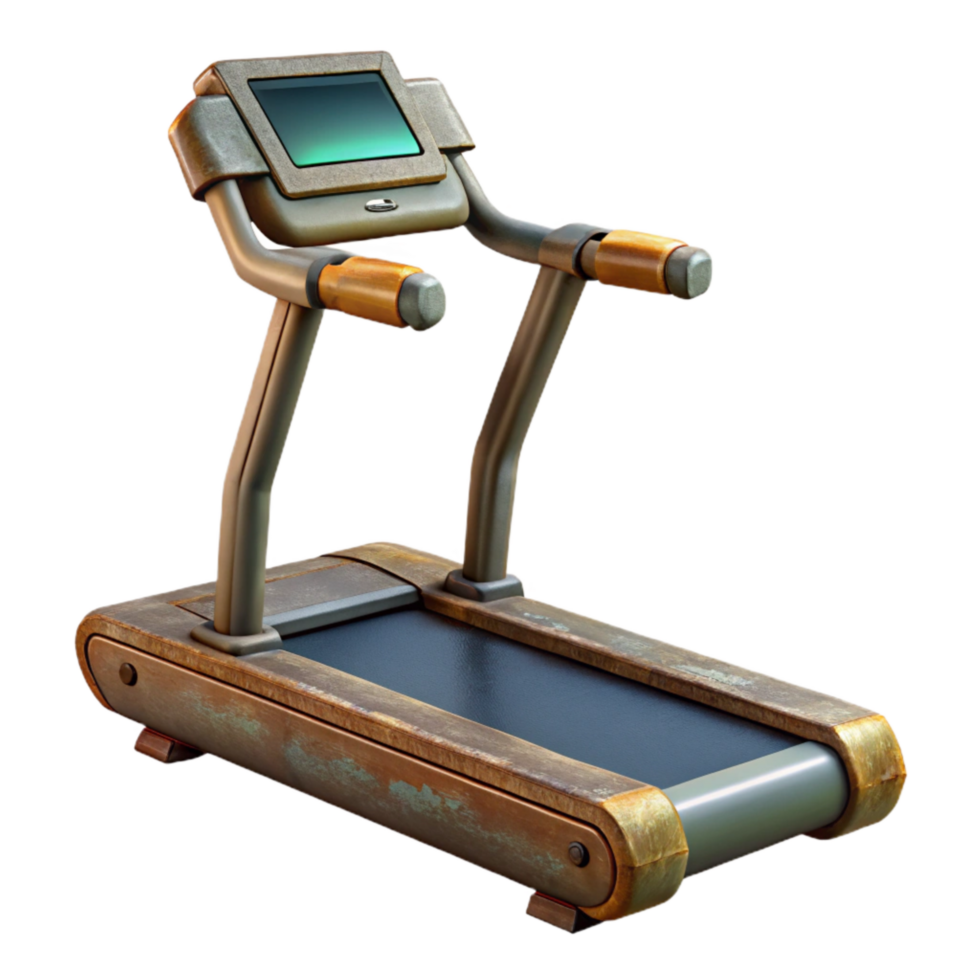 magnificent traditional Treadmill Digital Display Lit Transparent Background detailed png