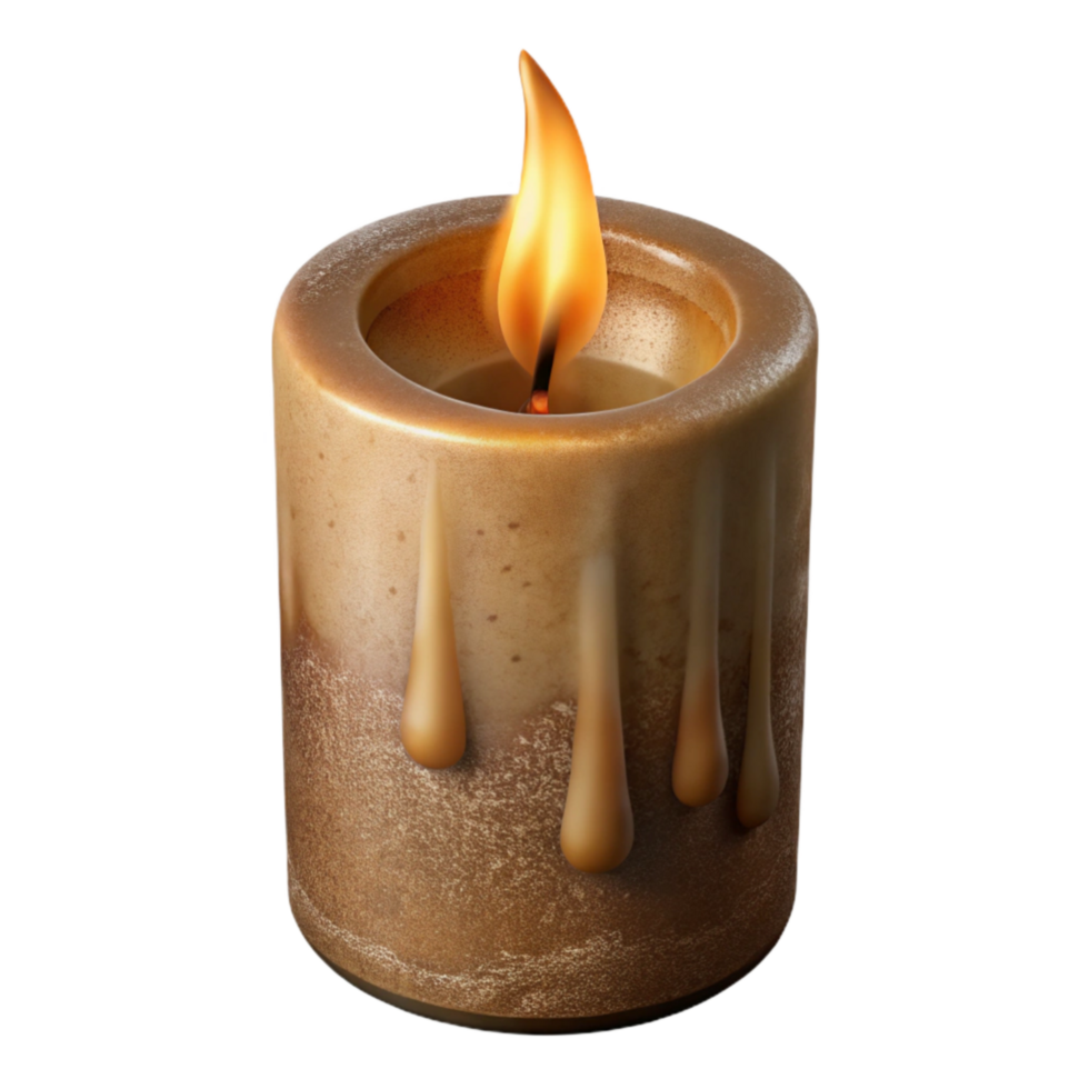 extraordinary abstract Realistic Burning Candle Isolated with Flickering Flame professional png