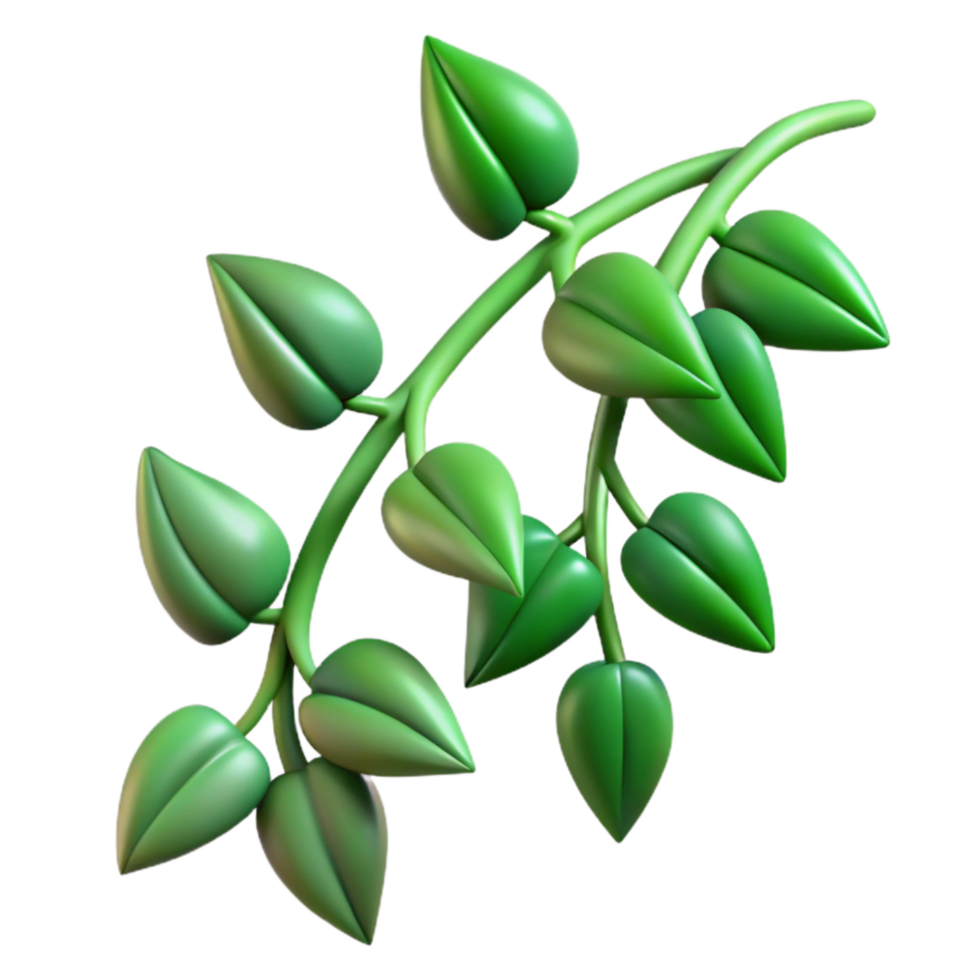 magnificent vintage Green Vine Leaves Climbing Pattern with Transparent Background high resolution png