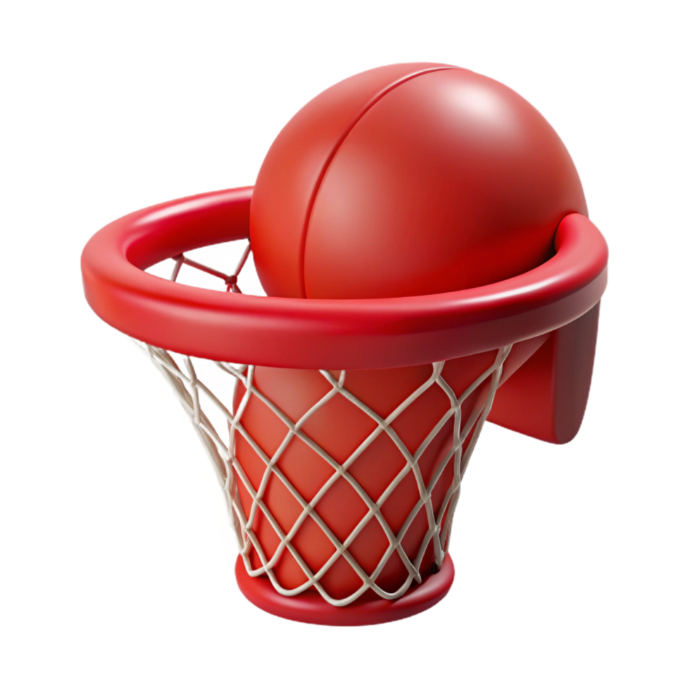 wonderful rustic Red Basketball Hoop Net Swish Shot Transparent Background high resolution png