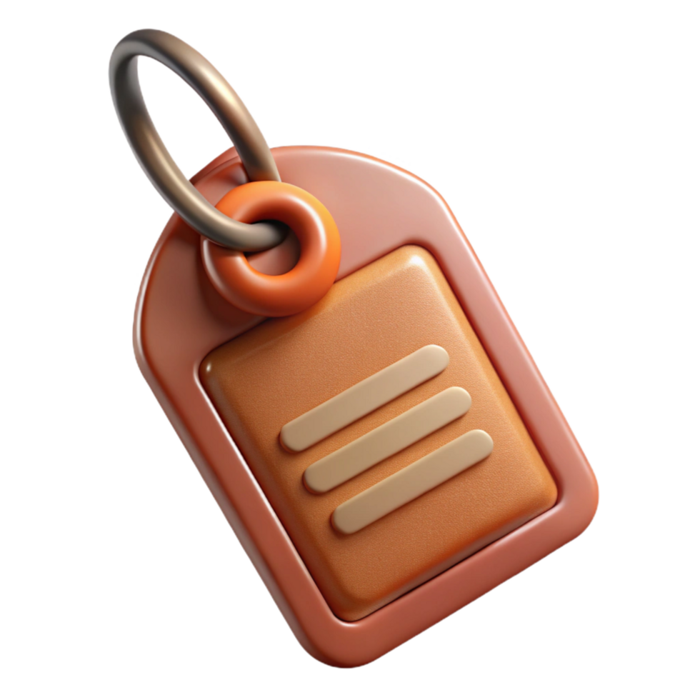 wonderful creative Luggage Tag with Personal Information Cutout Transparent Background high quality png