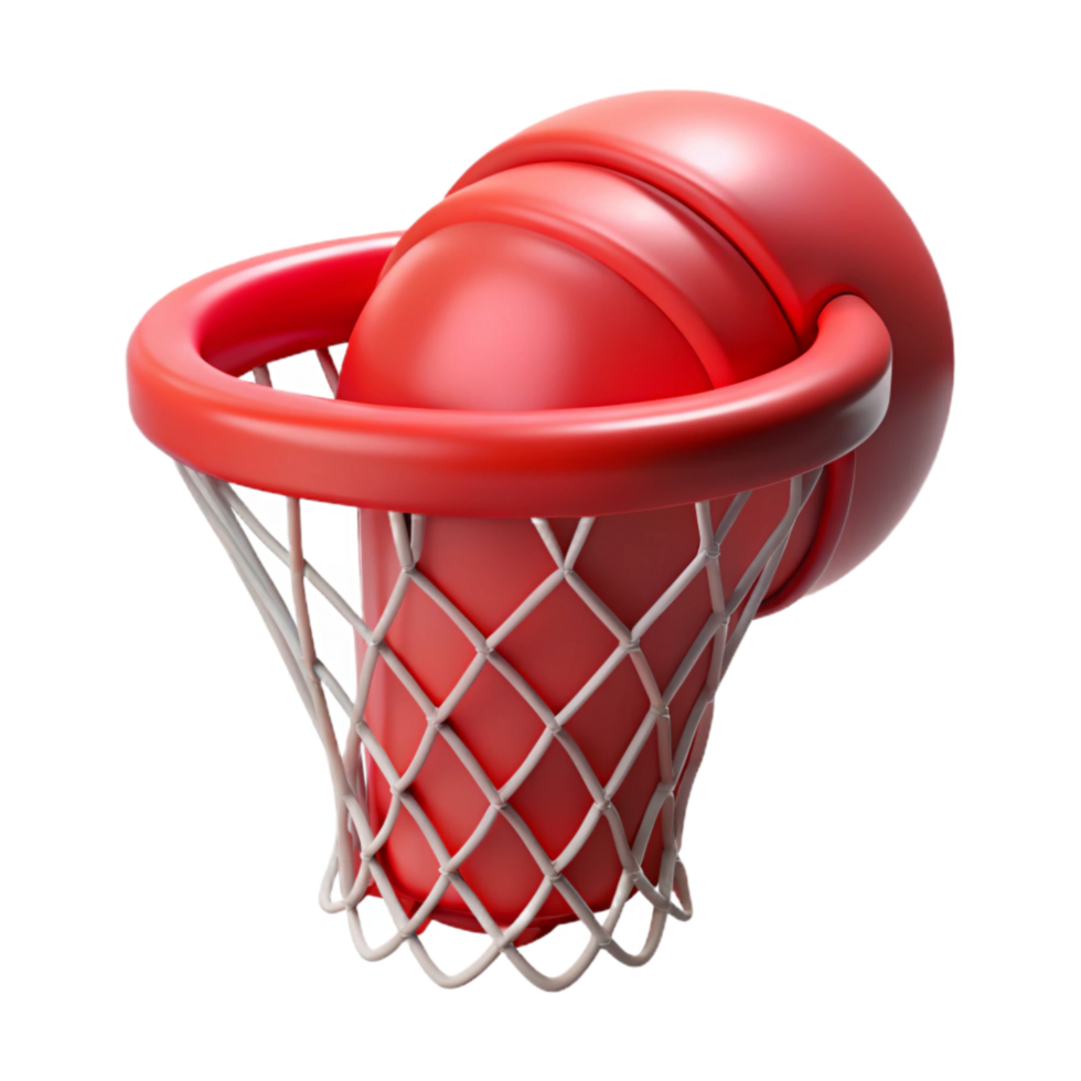 magnificent vintage Red Basketball Hoop Net Swish Shot Transparent Background professional png