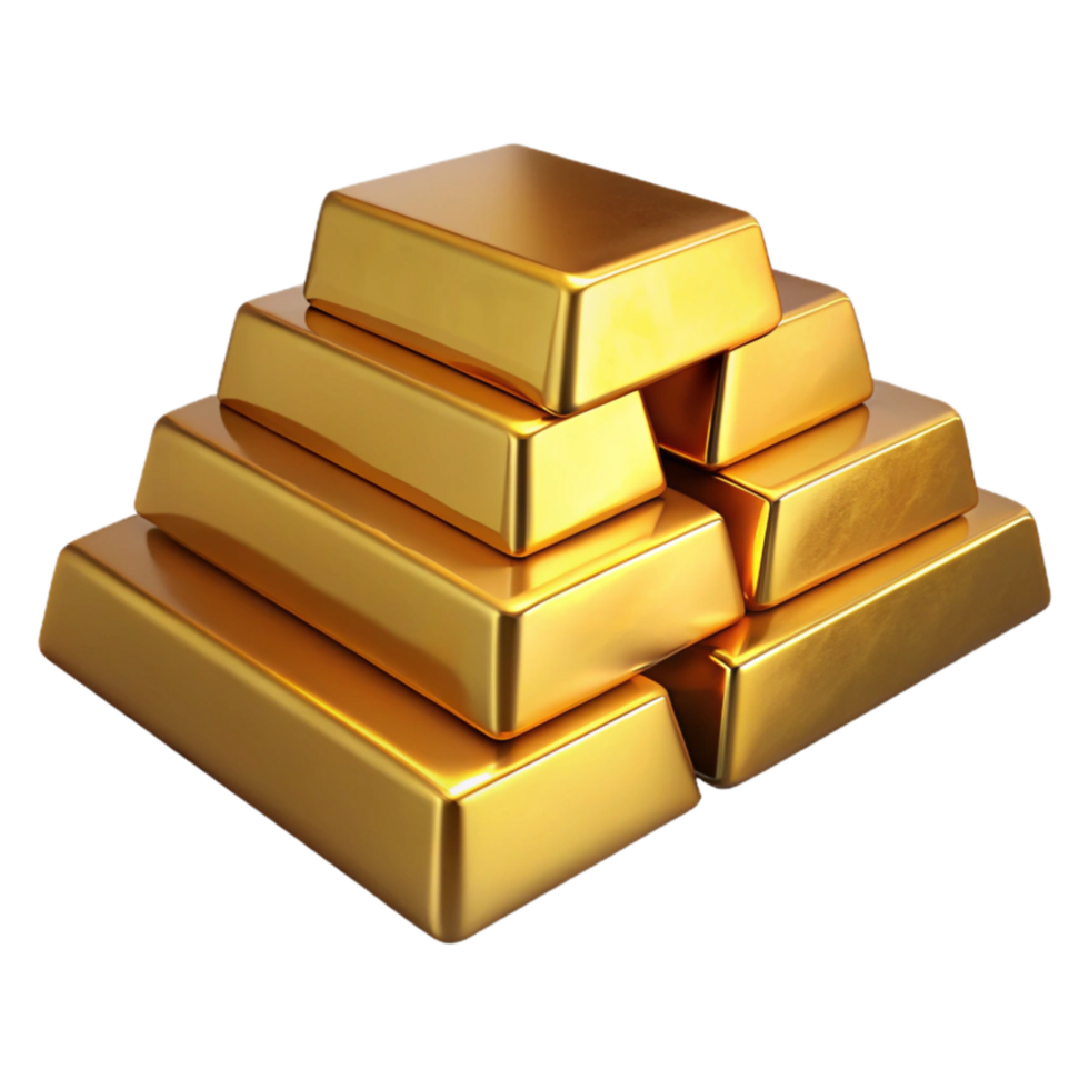 extraordinary abstract Gold Bars Stacked Neatly Transparent Background exclusive png