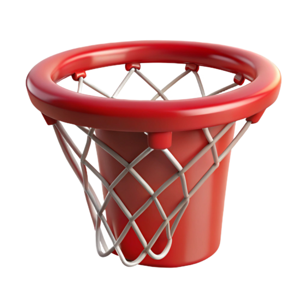 magnificent artistic Red Basketball Hoop Net Swish Shot Transparent Background genuine png