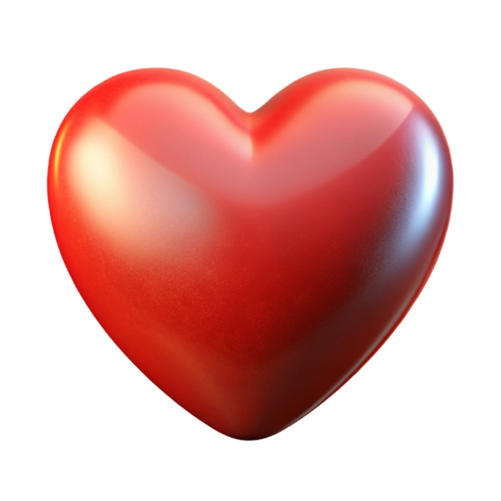 beautiful traditional Red Heart Shape with Light Gradient Isolated Element authentic png