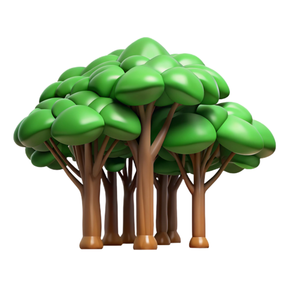 beautiful rustic Green Forest Canopy Cutout Isolated on Transparent Background 4K png
