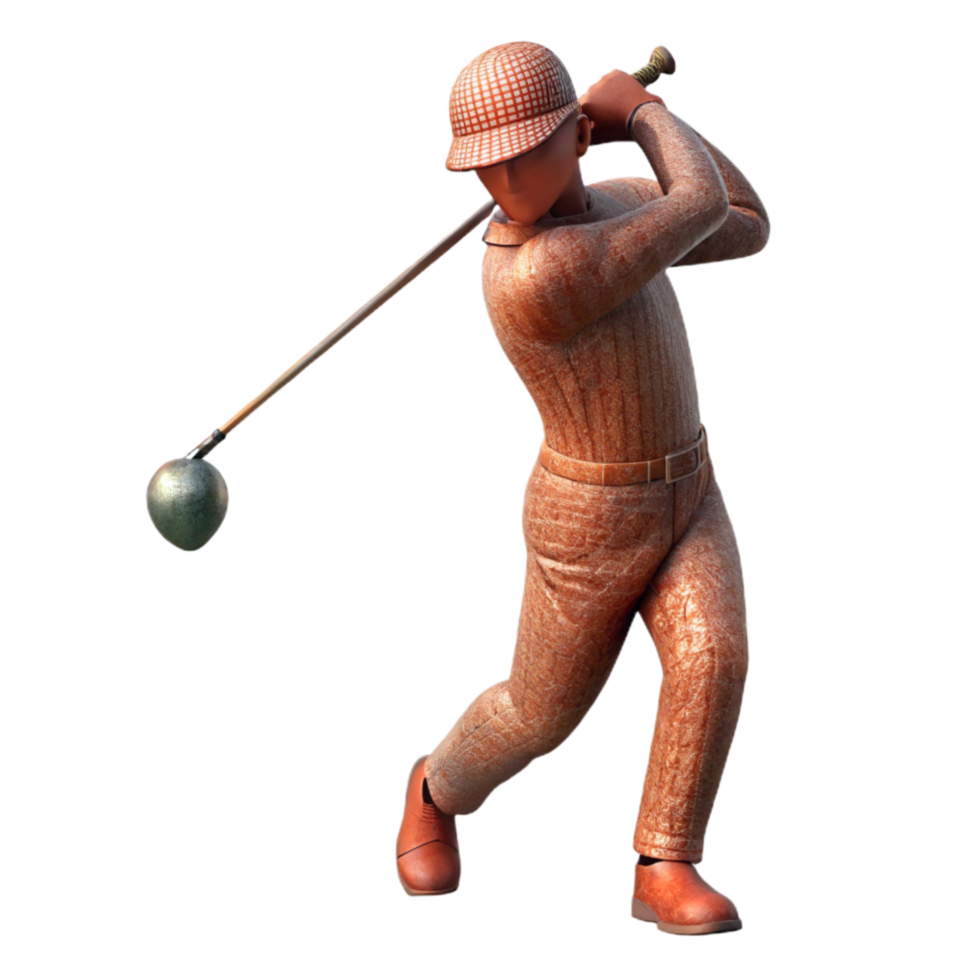magnificent traditional Golfer Silhouette Swinging Driver Transparent Background 4K png