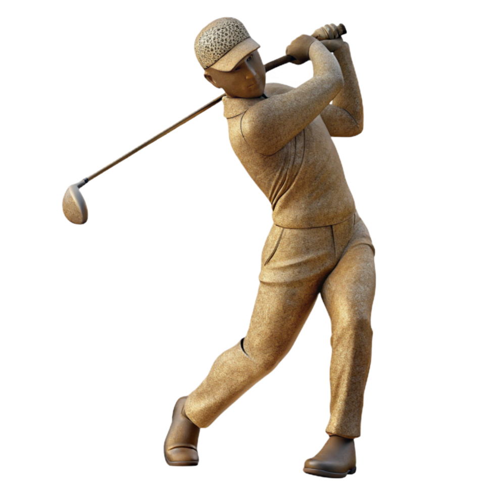 serene rustic Golfer Silhouette Swinging Driver Transparent Background authentic png