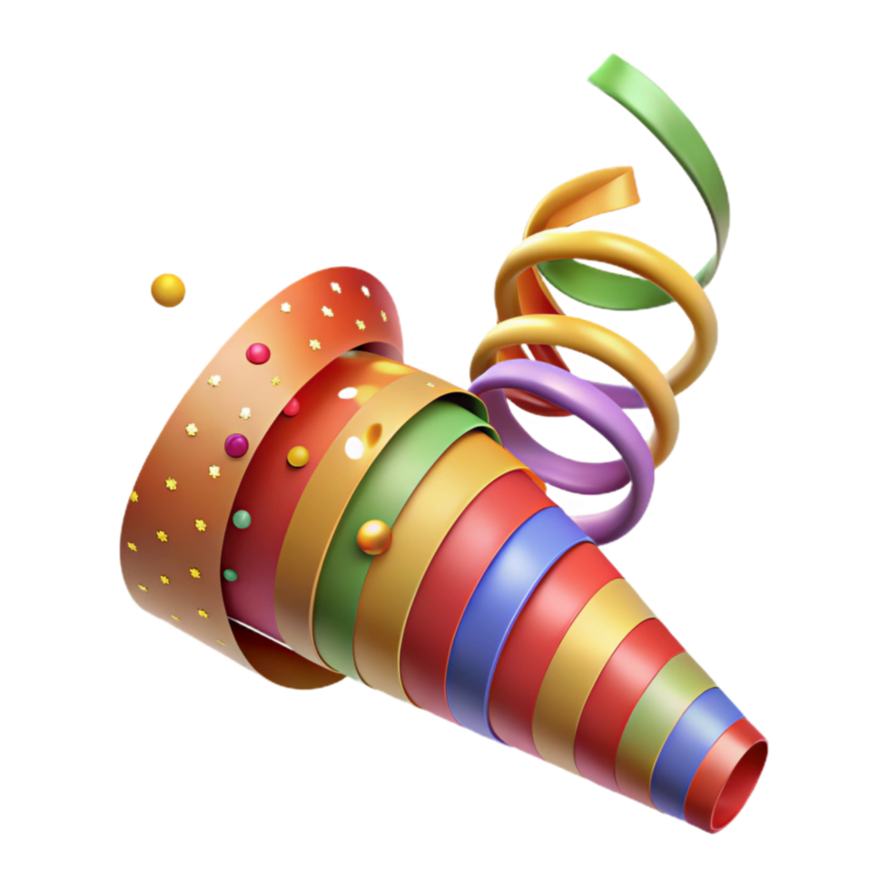 beautiful vintage Festive Confetti Streamers Colorful Spiral Transparent Background premium png