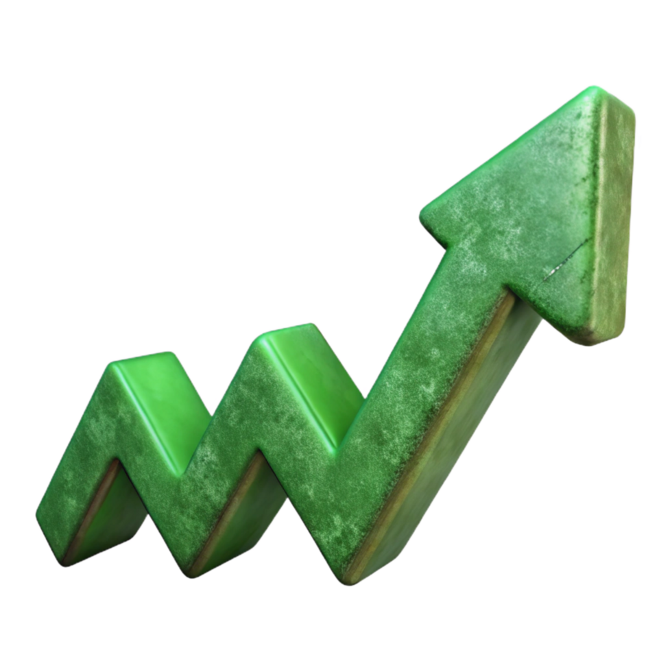 stunning creative Green Graph Trending Upward Transparent Isolated professional png