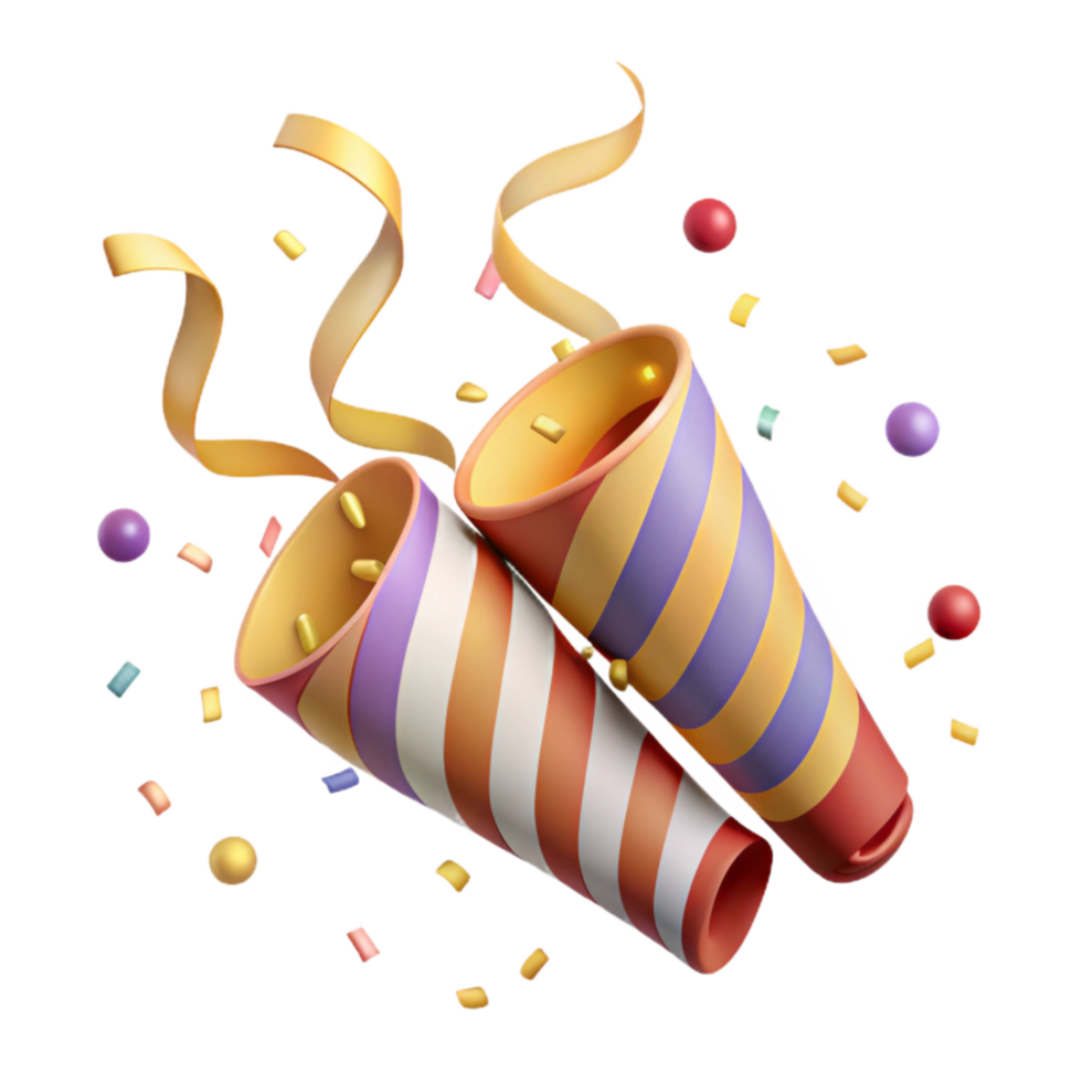 beautiful traditional Party Confetti Streamers Isolated on Transparent Background authentic png