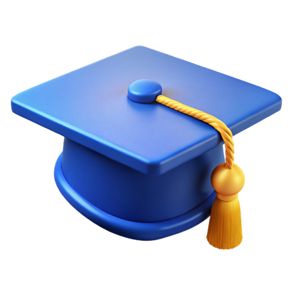 impressive abstract Blue Graduation Cap Isolated with Tassel Detail high quality png