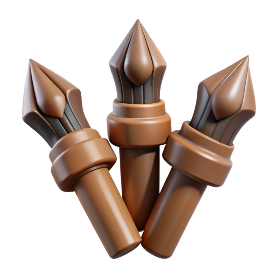 stunning vintage Set of Calligraphy Nibs with Wooden Handles Isolated Element exclusive png
