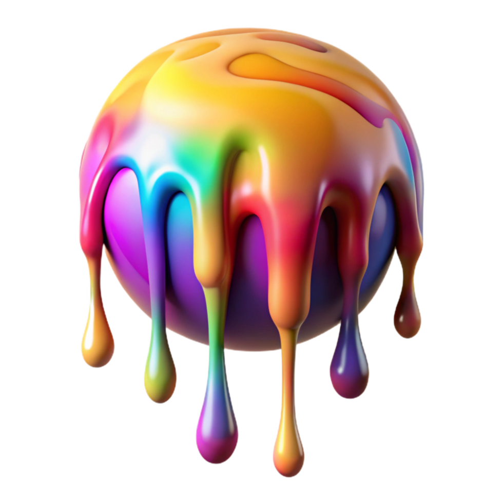 wonderful minimalist Abstract Paint Drip Colorful Texture with Transparent Background original png