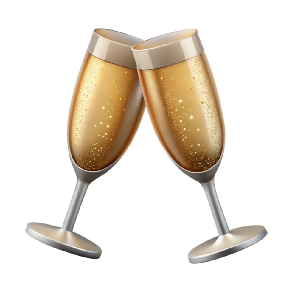 stunning abstract New Years Eve Champagne Glasses Toasting Transparent Background exclusive png