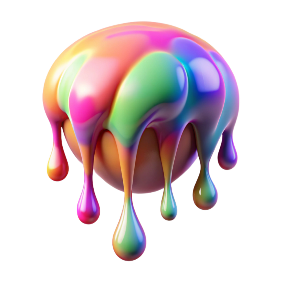 magnificent modern Abstract Paint Drip Colorful Texture with Transparent Background genuine png