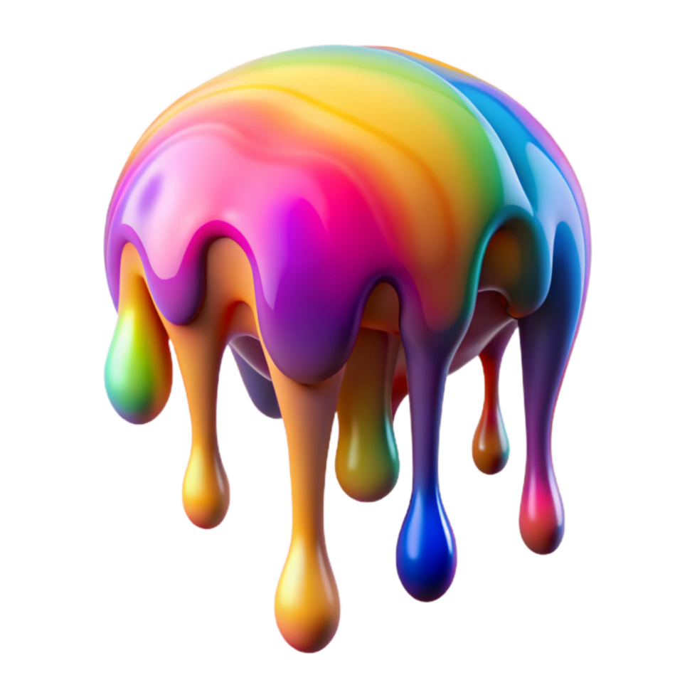 vibrant creative Abstract Paint Drip Colorful Texture with Transparent Background original png
