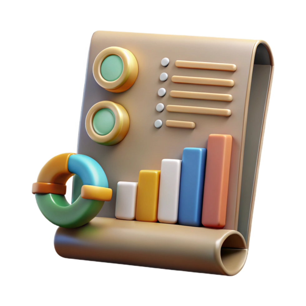 beautiful modern Financial Report with Charts and Graphs Transparent authentic png