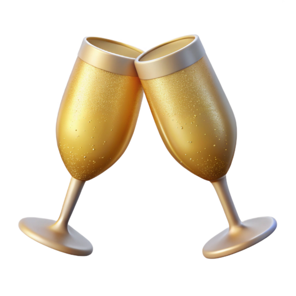 wonderful creative New Years Eve Champagne Glasses Toasting Transparent Background original png