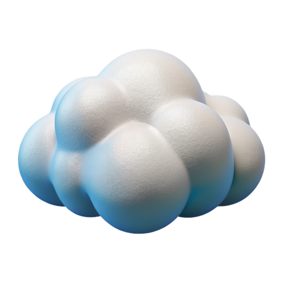 wonderful artistic Cloud Computing Symbol White and Fluffy Transparent Background genuine png