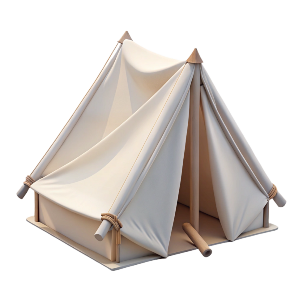 wonderful rustic White Tent Camping Gear Outdoor Adventure Transparent Background 4K png