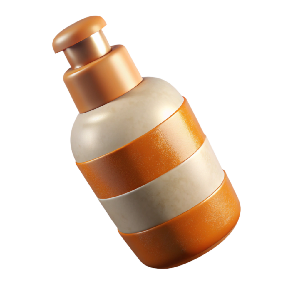 vibrant modern Sunscreen Bottle White and Orange Isolated Element exclusive png
