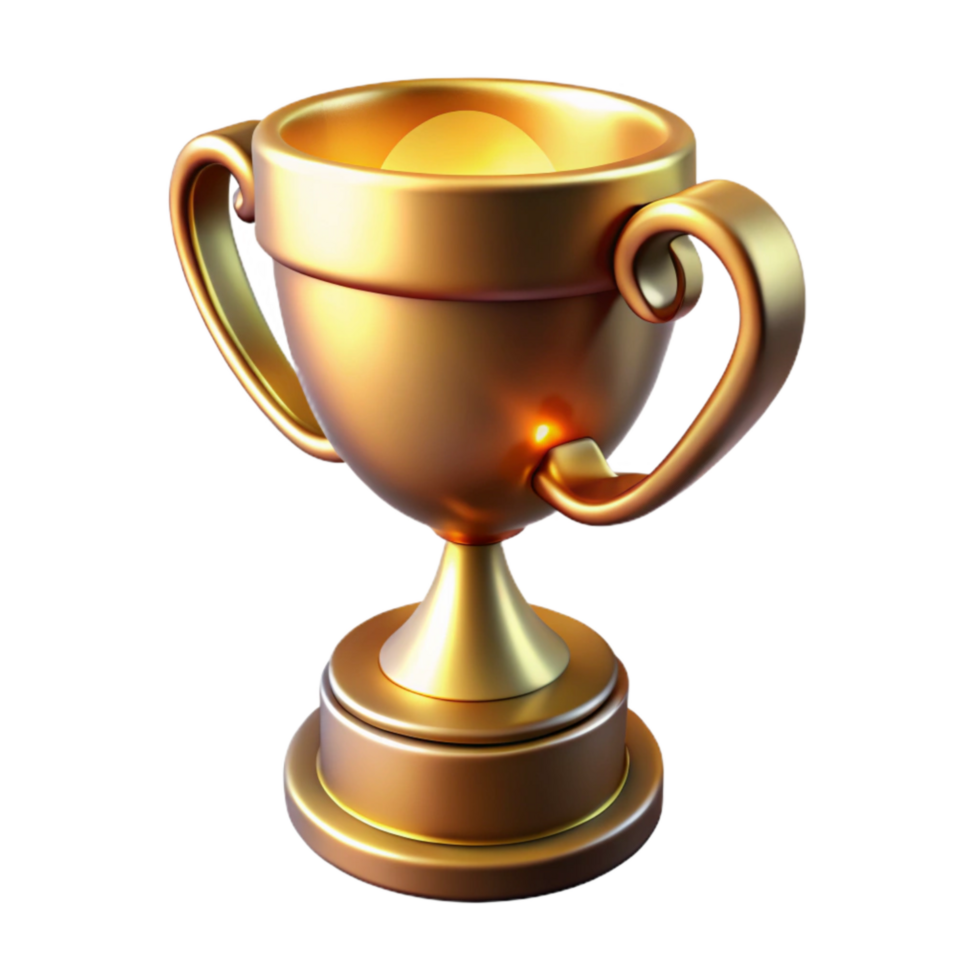 serene abstract Trophy Gold Finish Shining Light Cutout Isolated premium png