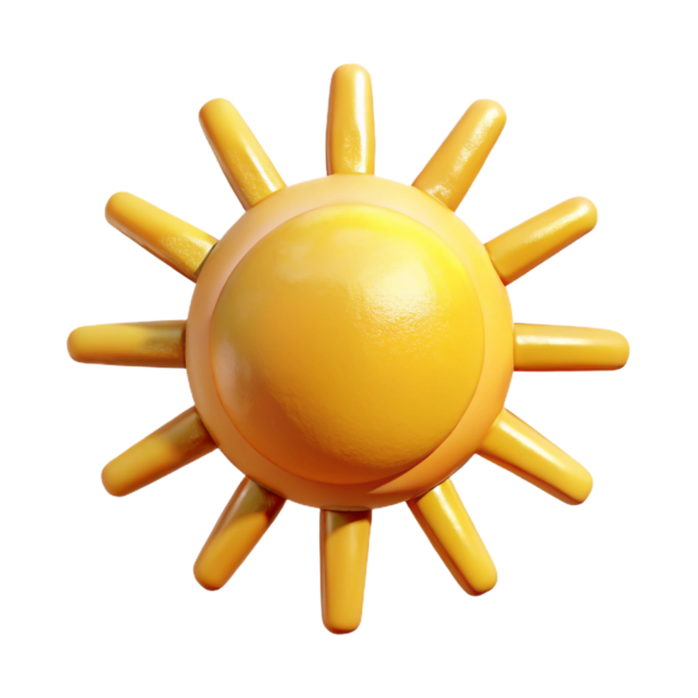 dramatic creative Yellow Sun Icon Simple Graphic Design Isolated Element premium png