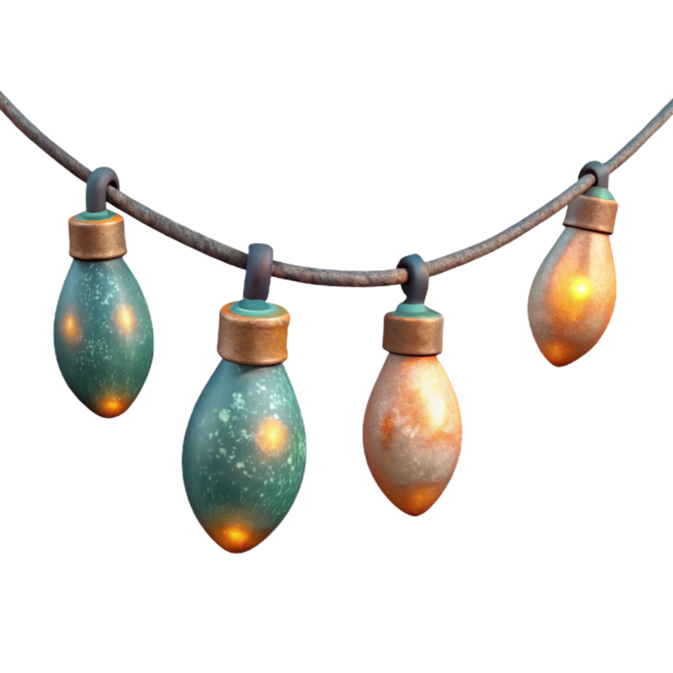 impressive minimalist Holiday Lights String Twinkling Transparent Background 4K png