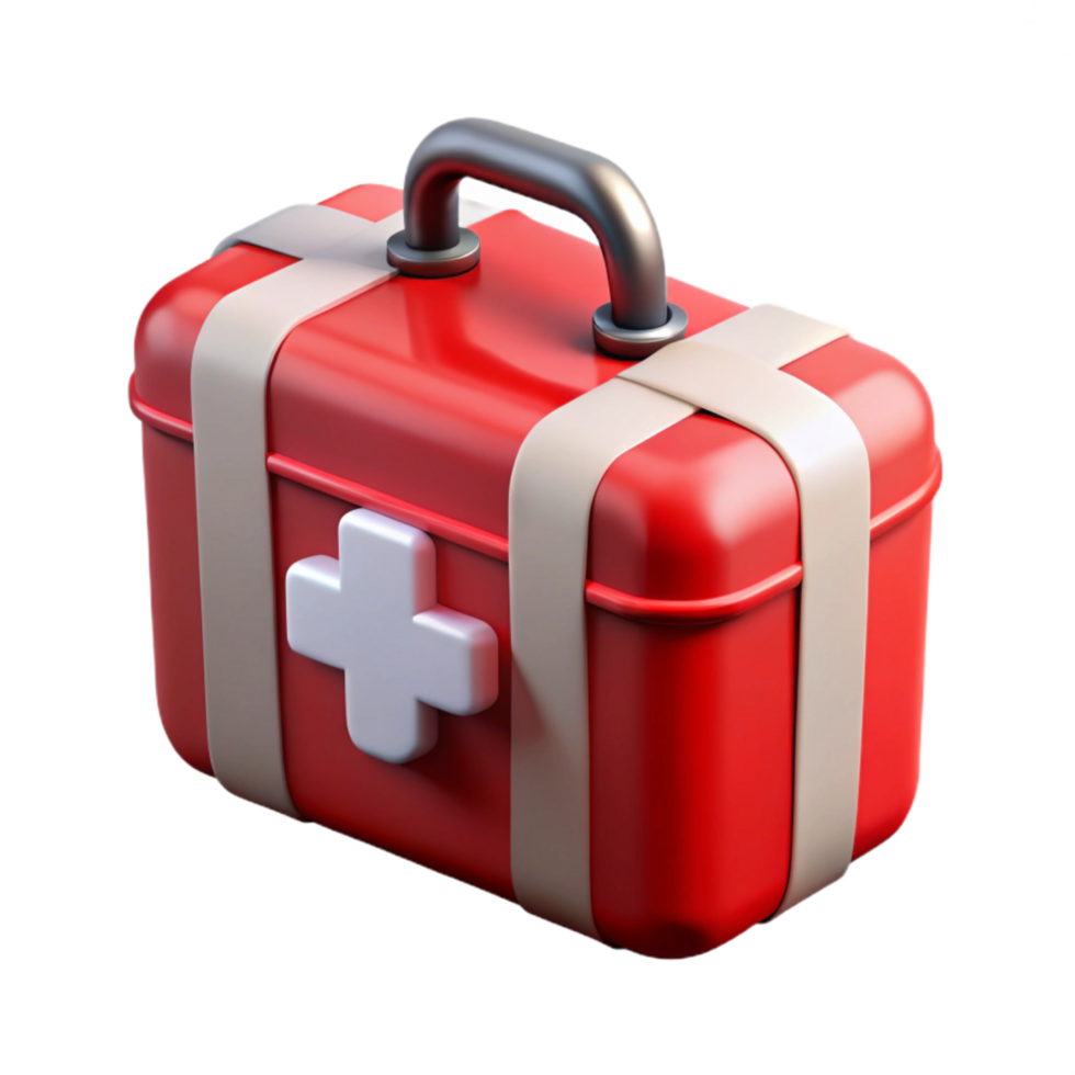 serene contemporary First Aid Kit Red and White Transparent Background high resolution png