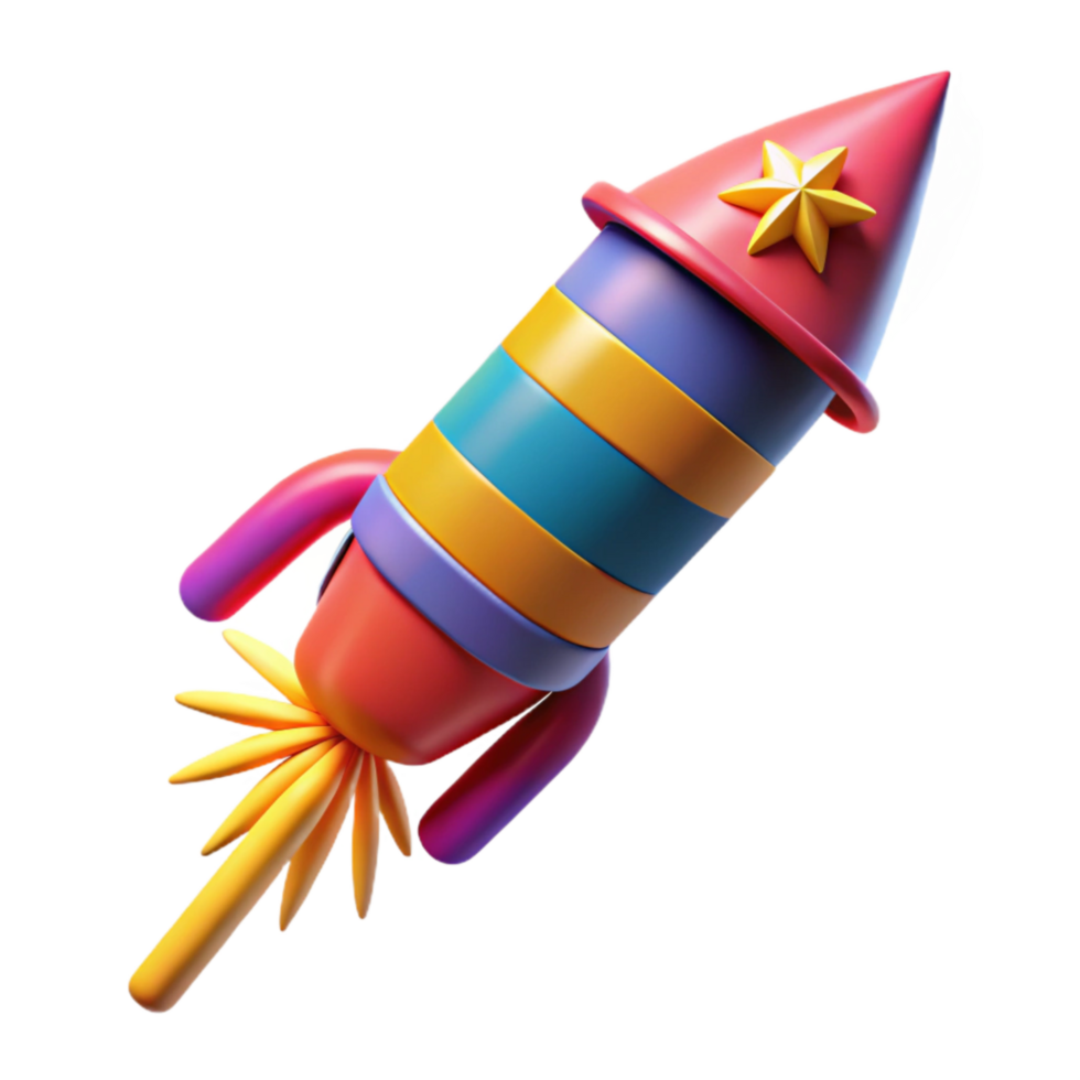 extraordinary creative Colorful Firework Rocket Cutout with Trail Effect genuine png
