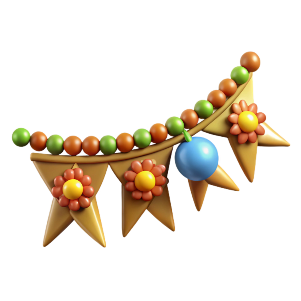 extraordinary abstract Festive Garland Isolated with Decorative Elements 4K png