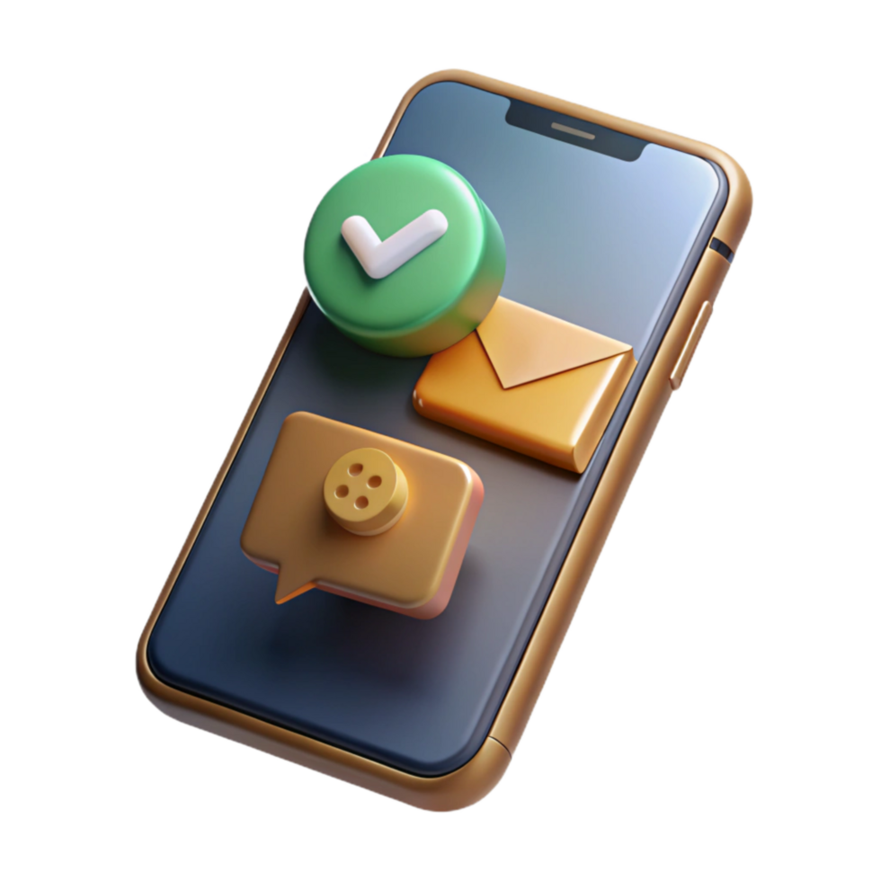 stunning traditional Smartphone with Messaging App Open Element Cutout high resolution png
