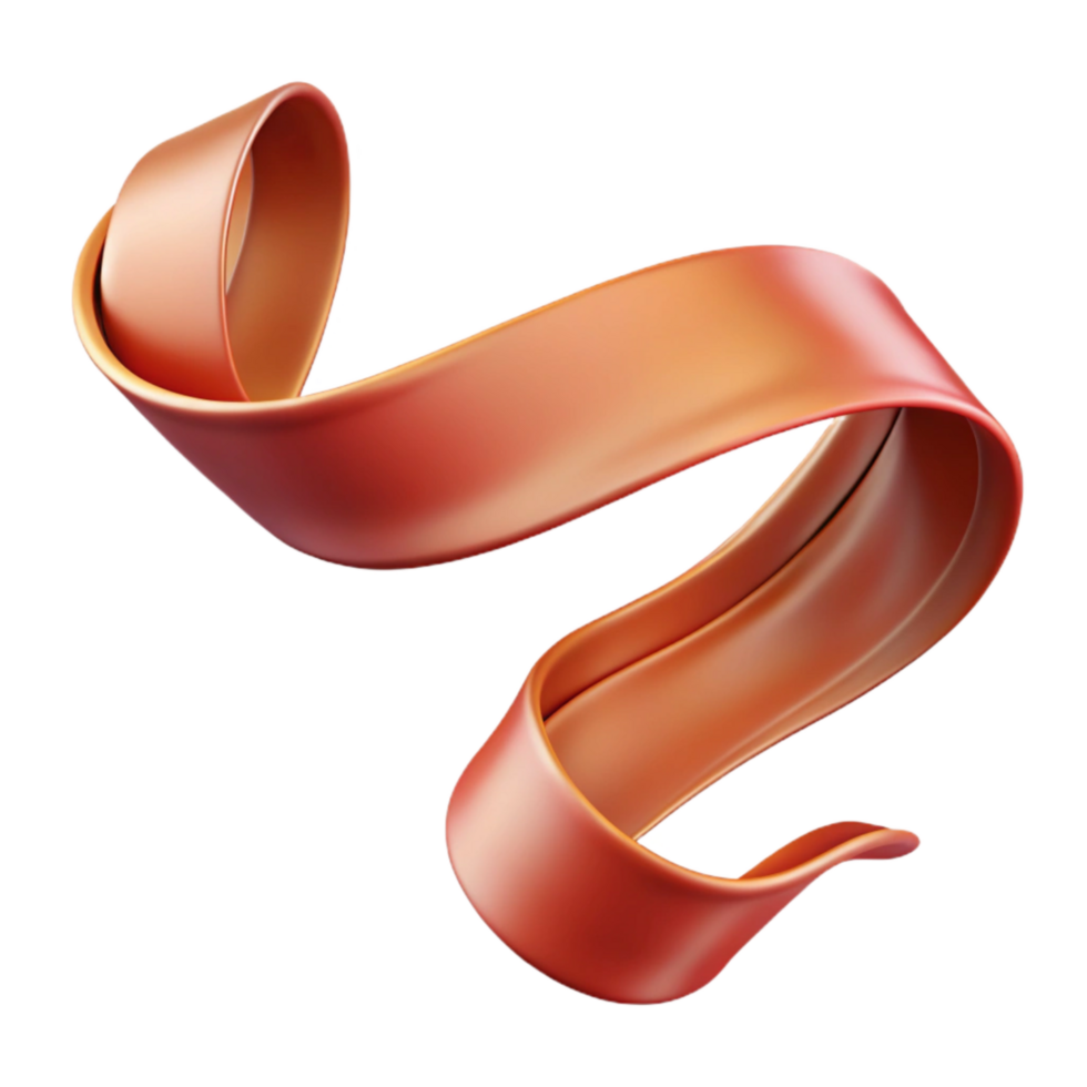wonderful minimalist Flowing Ribbon Elegant Design Isolated on Transparent Background detailed png