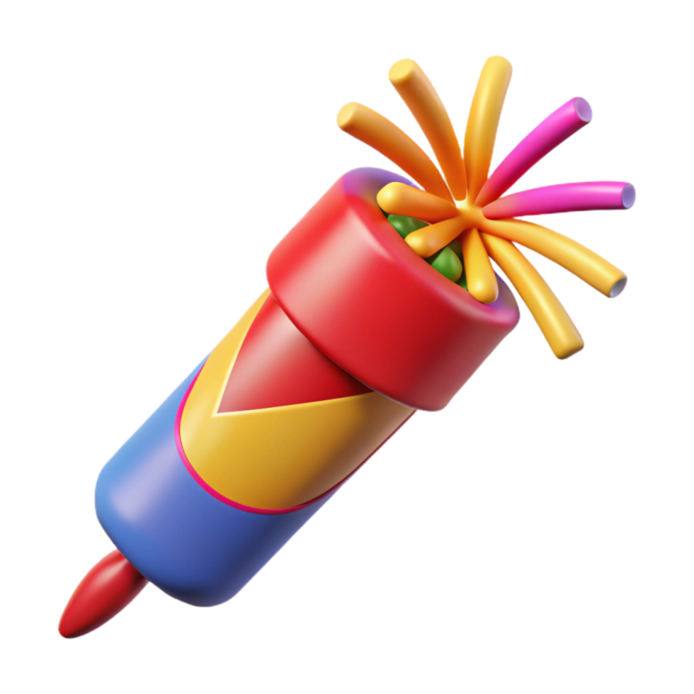 magnificent modern Colorful Firecracker Isolated with Explosive Blast premium png