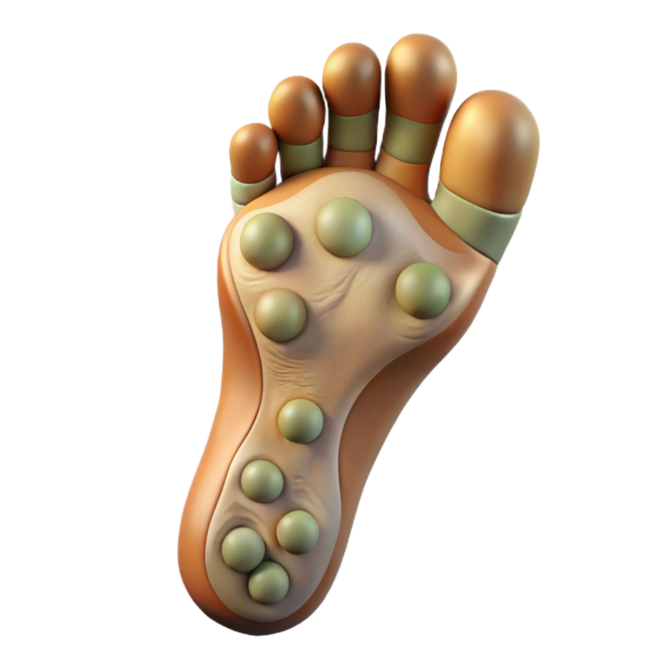 stunning abstract Reflexology Foot Chart Zones Transparent Background detailed png