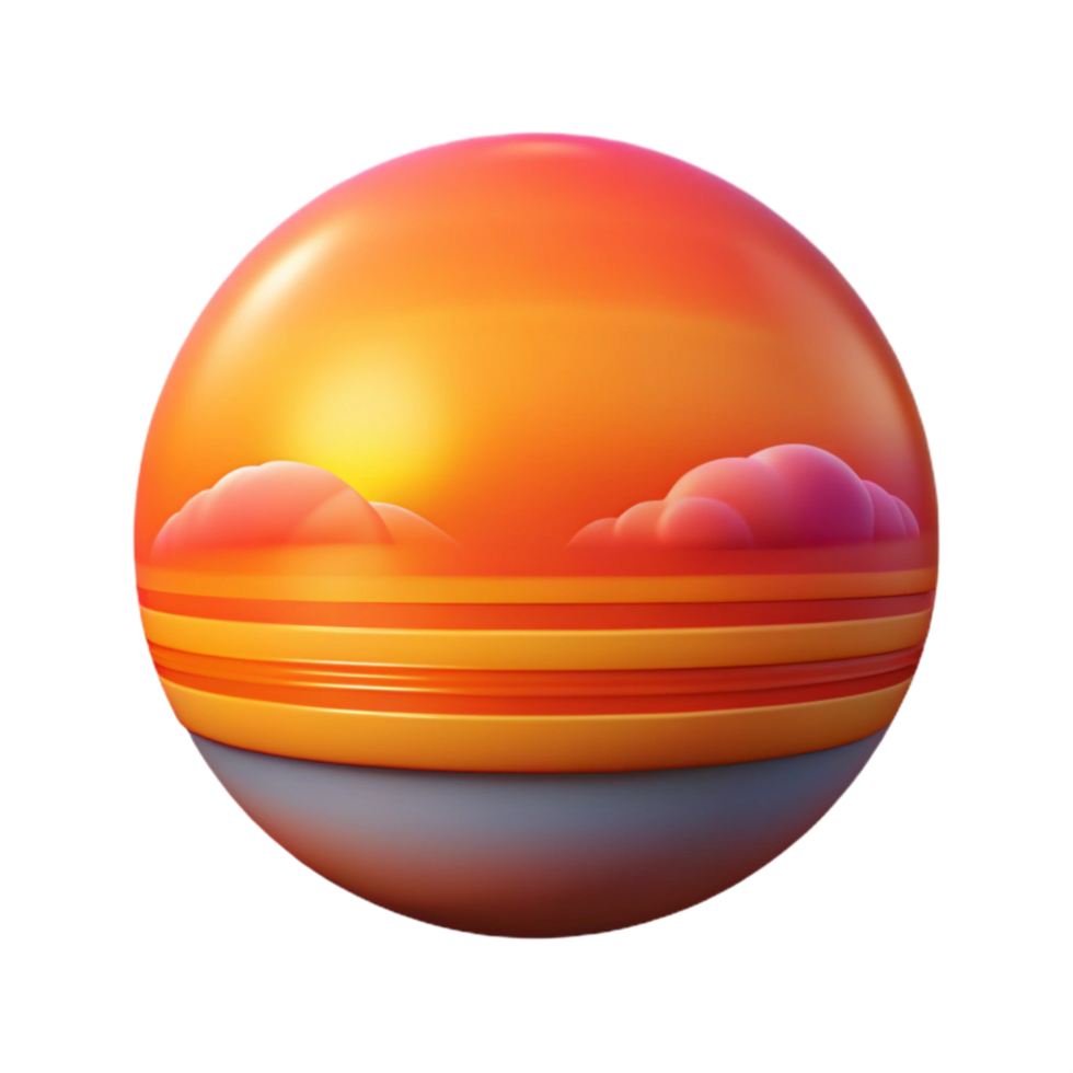 wonderful vintage Vibrant Sunset Sky Isolated on Transparent Background genuine png